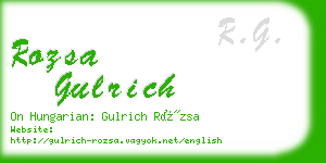 rozsa gulrich business card